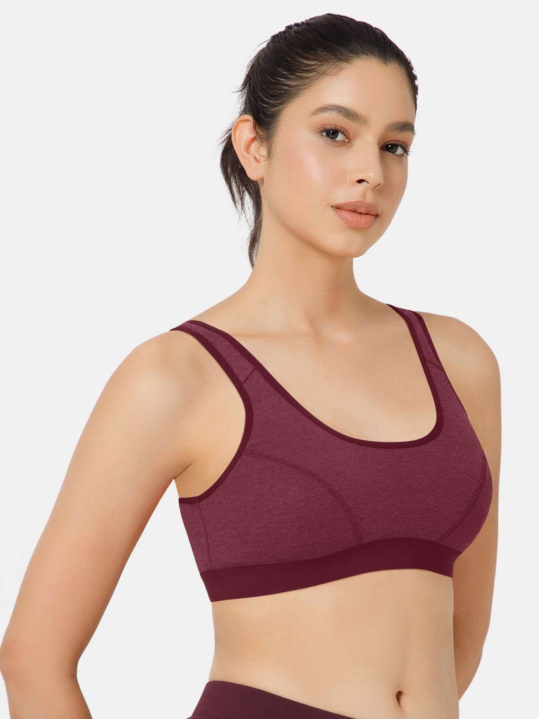 Naidu Hall Cotton Sports Bra - Erica | High Coverage, Cut & Sew Design, Effortless Comfort - Naidu Hall Family Store