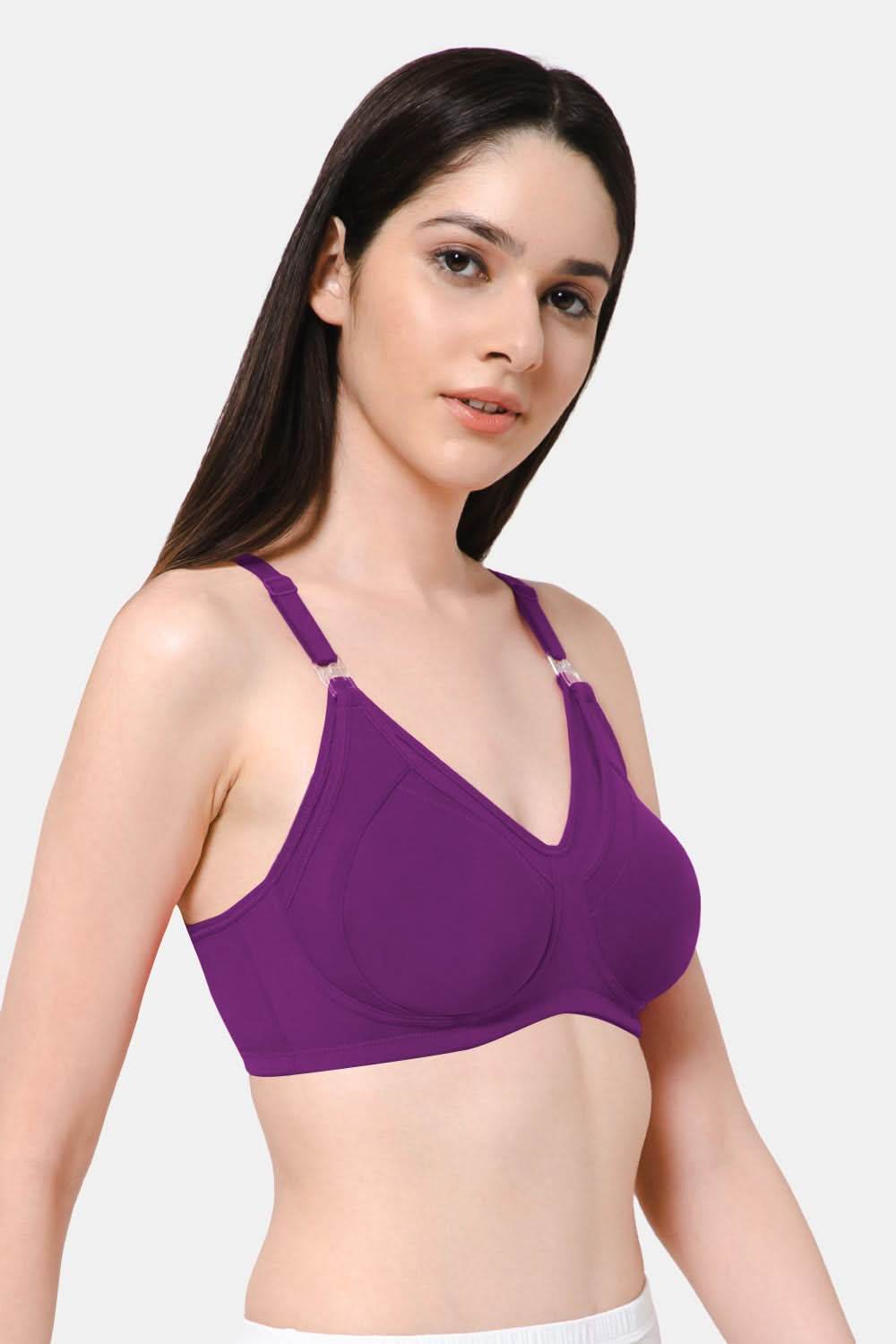 High Coverage Intimacy Nursing Bra - Maternity Bra - Magic Purple - FB07 - Naidu Hall Family Store