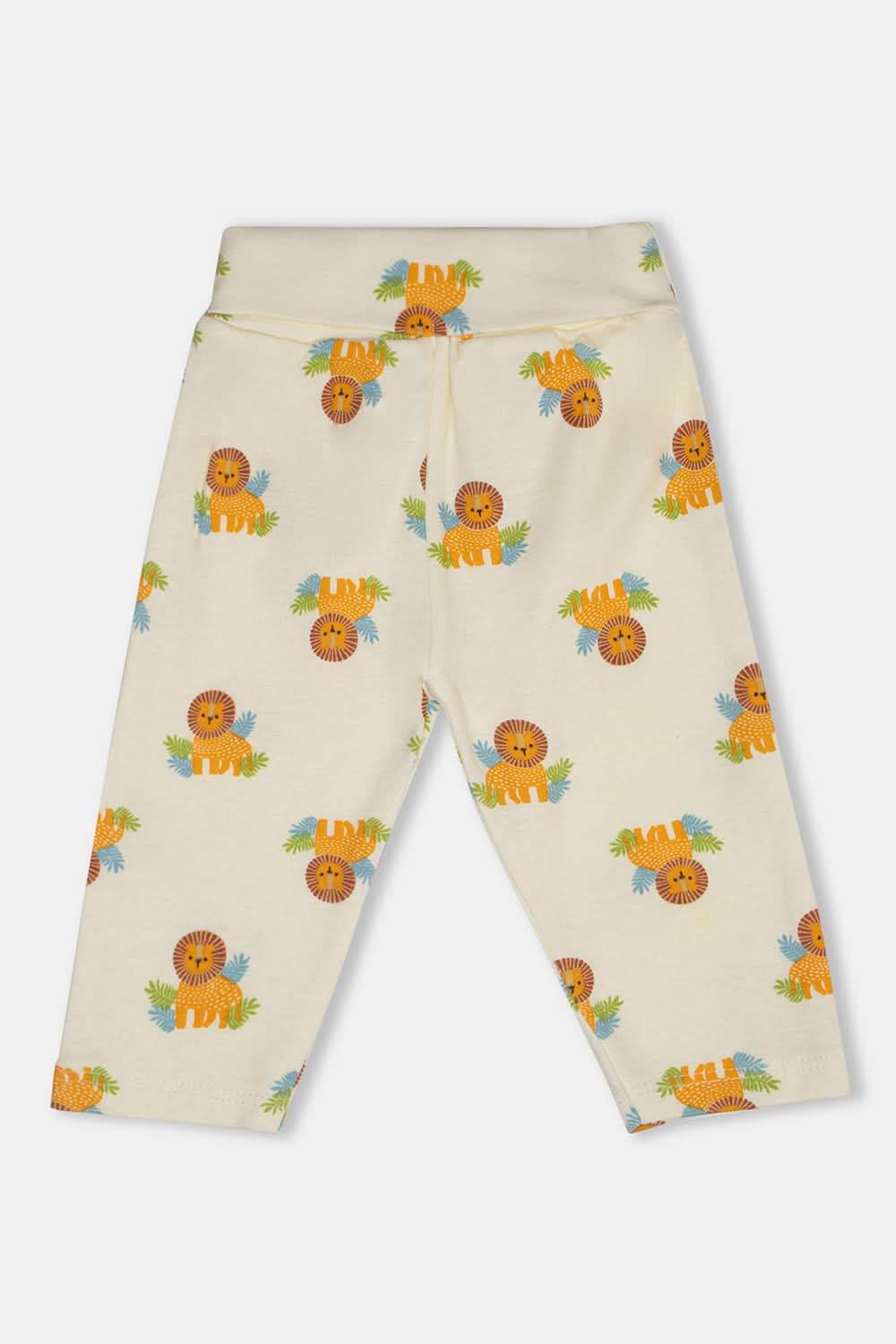 Oh Baby Cotton Interlock Knit Animal Print Pant Pack Of - 2 - Blue & Assorted - Tr02 - Naidu Hall Family Store