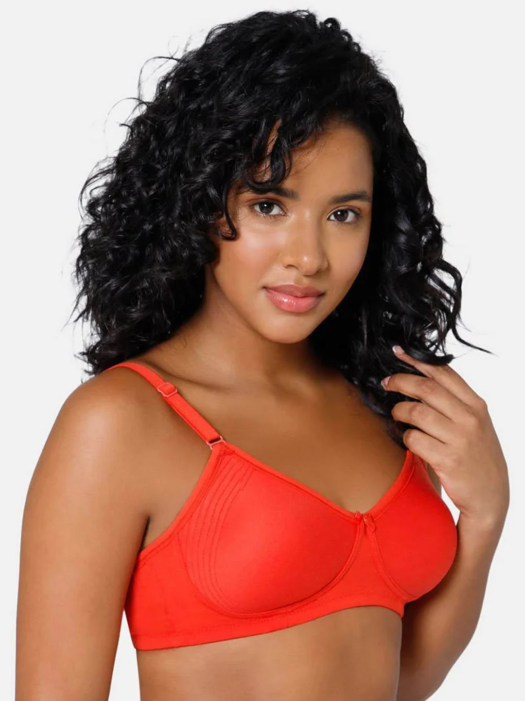 Everyday Full Coverage Non-Padded Intimacy T-Shirt Saree Bra - Fiery Red - DEFC - Flat Rs. 80