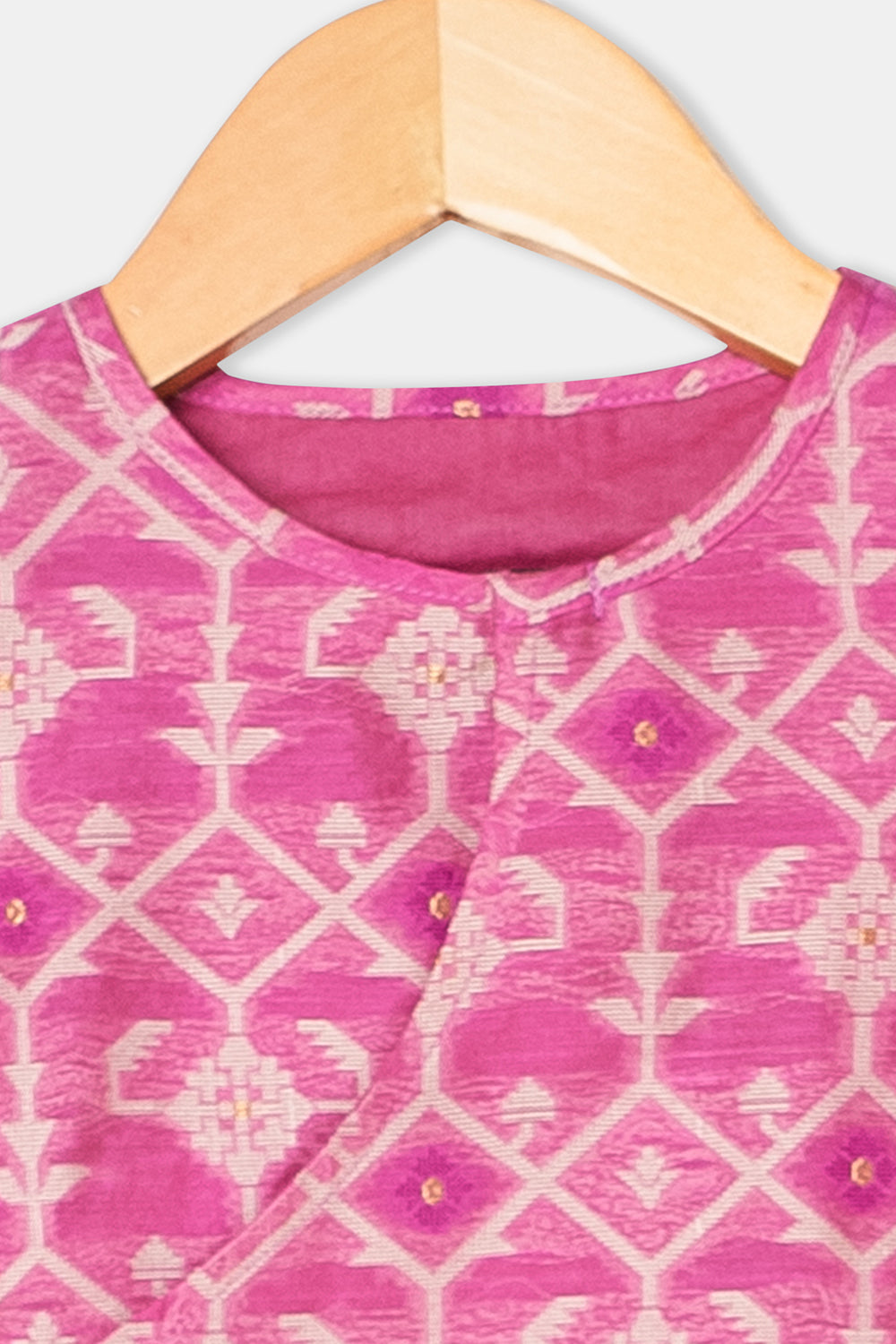 Navkrish Boys Cotton Kurta Dhoti Set – Jamdhani Traditional Wear - Pink - KD05