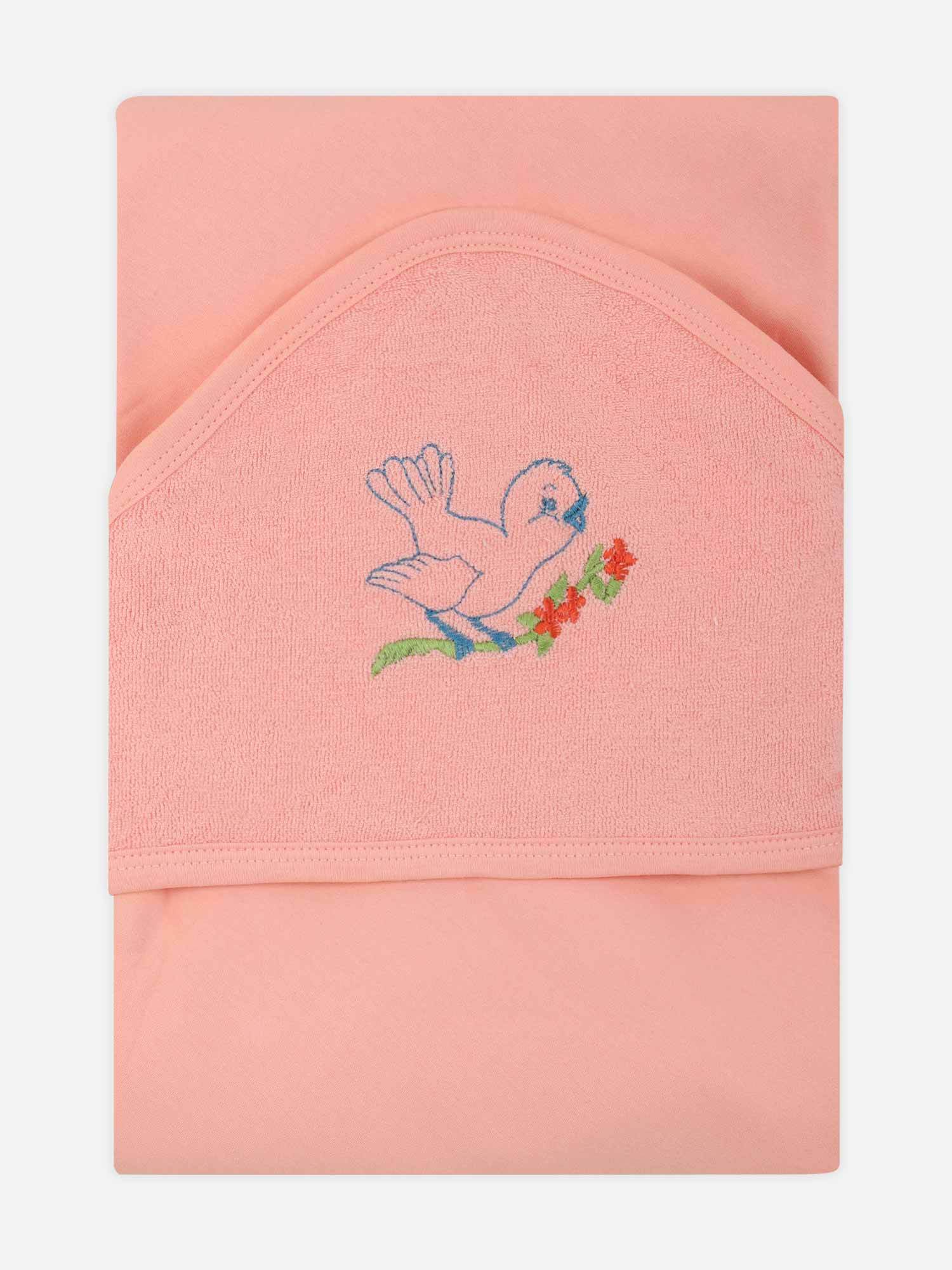 Oh Baby Plain Embroidery Carry Towel Light Orange - Htpr - Naidu Hall Family Store