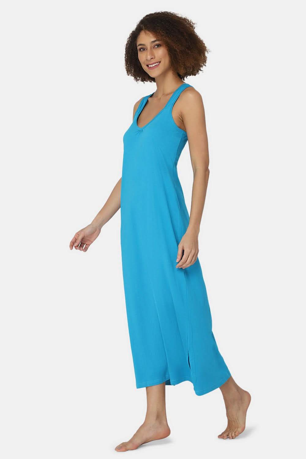 Intimacy Sleeveless Full-Length Night Slip | Ultra-Soft Cotton Comfort for All Seasons - Naidu Hall Family Store