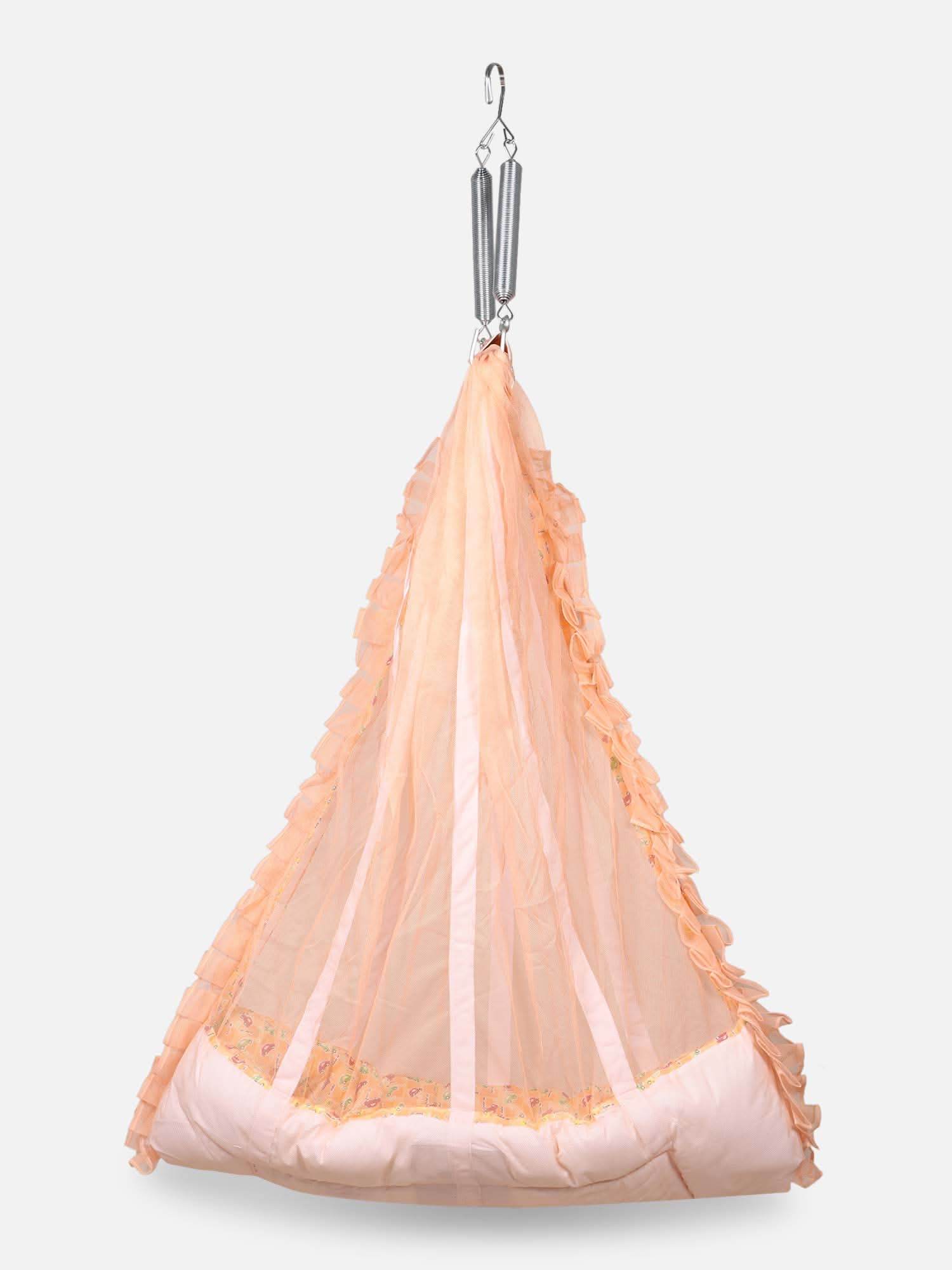 Oh Baby Printed Thuli Mosquito Net Cotton Bed - Orange - Naidu Hall Family Store
