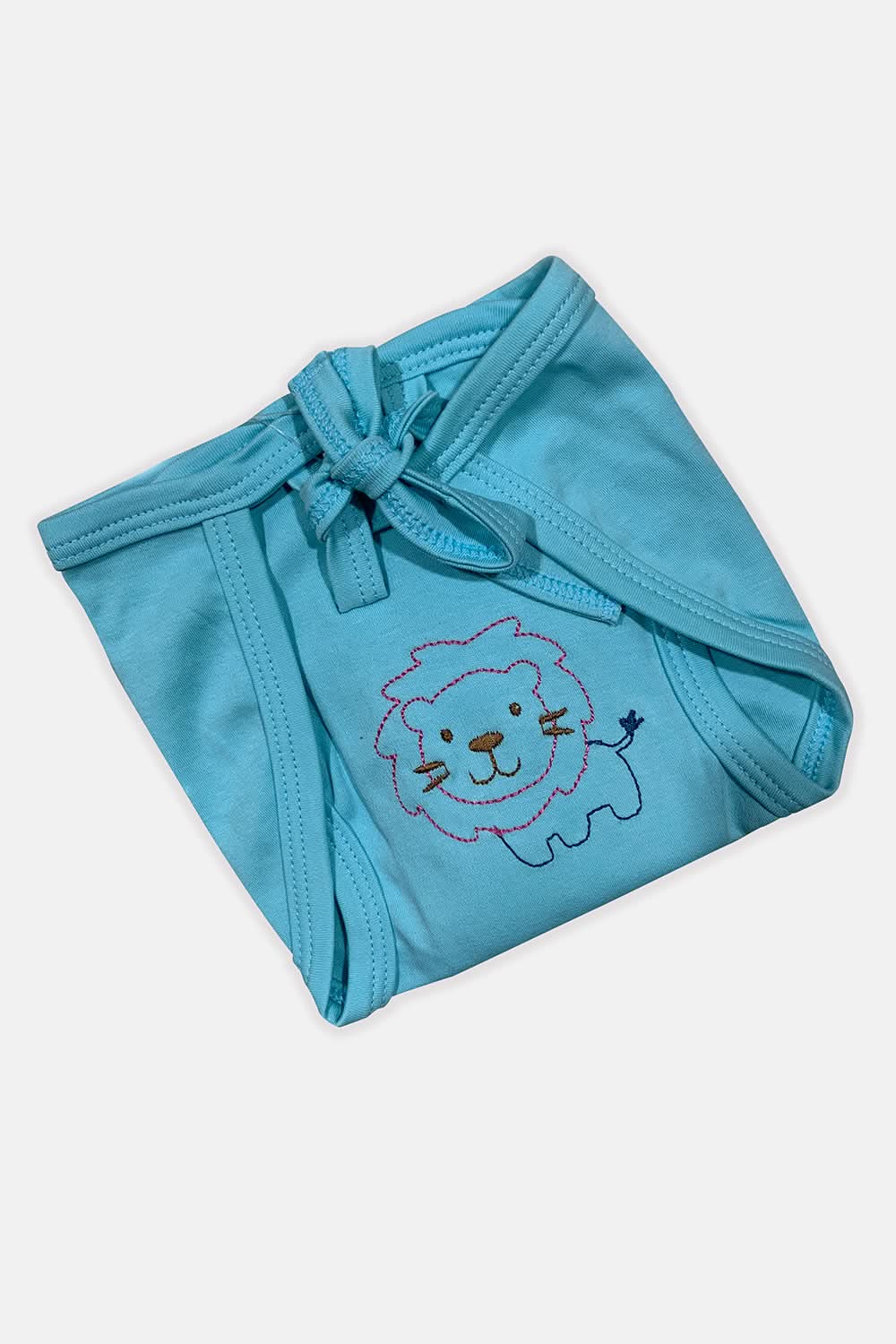 Oh Baby Plain Embroidery Knitted Round Aqua - Rdpl