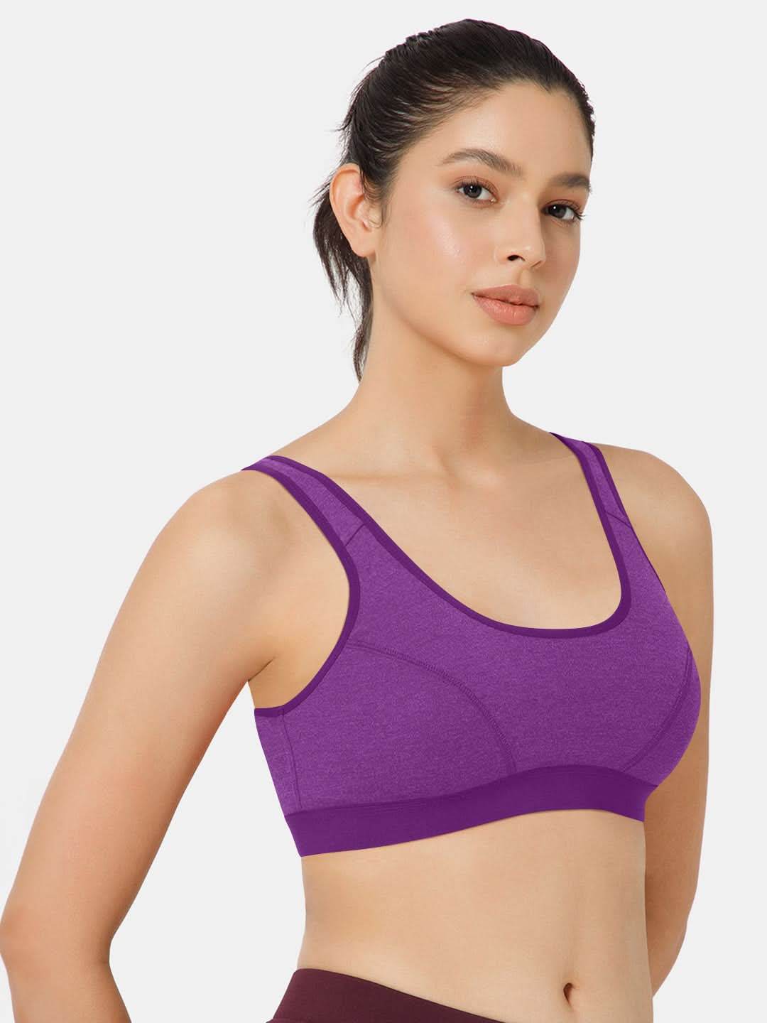 Naidu Hall Cotton Sports Bra - Erica | High Coverage, Cut & Sew Design, Effortless Comfort - Naidu Hall Family Store