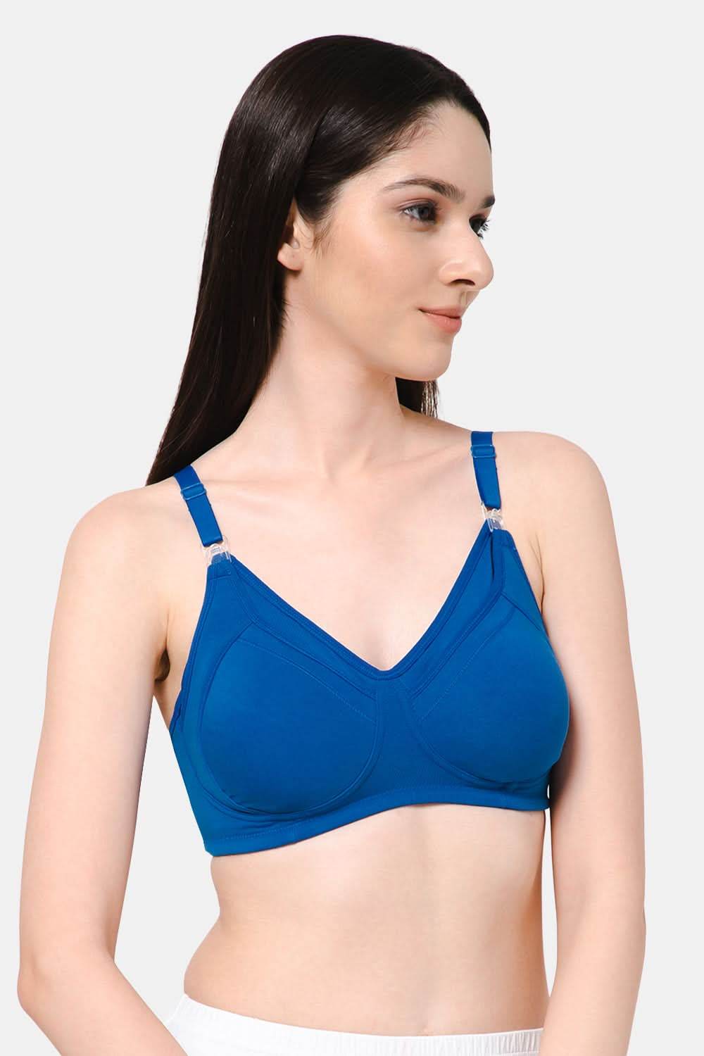 High Coverage Intimacy Nursing Bra - Maternity Bra - Feeding Bra - Blue - FB07 - Naidu Hall Family Store