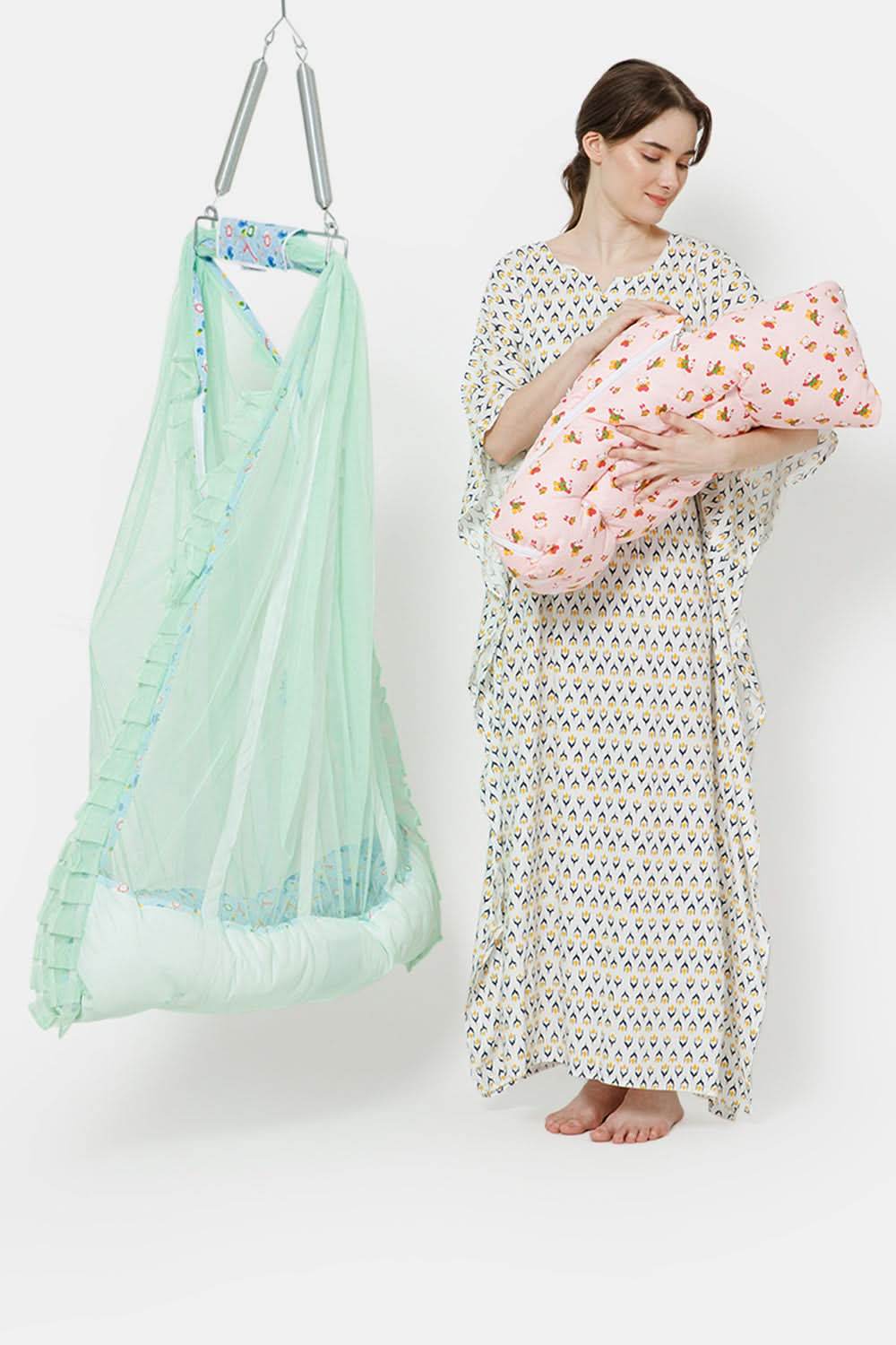 Oh Baby 100% Cotton Printed Infants Thuli Mosquito Net Bed for Kids - Bepr - Naidu Hall Family Store