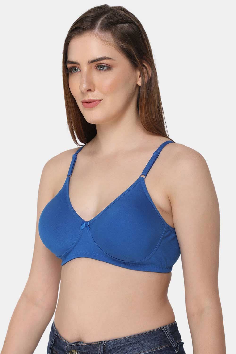 Medium Coverage Non-Padded Intimacy Saree Bra- Blue