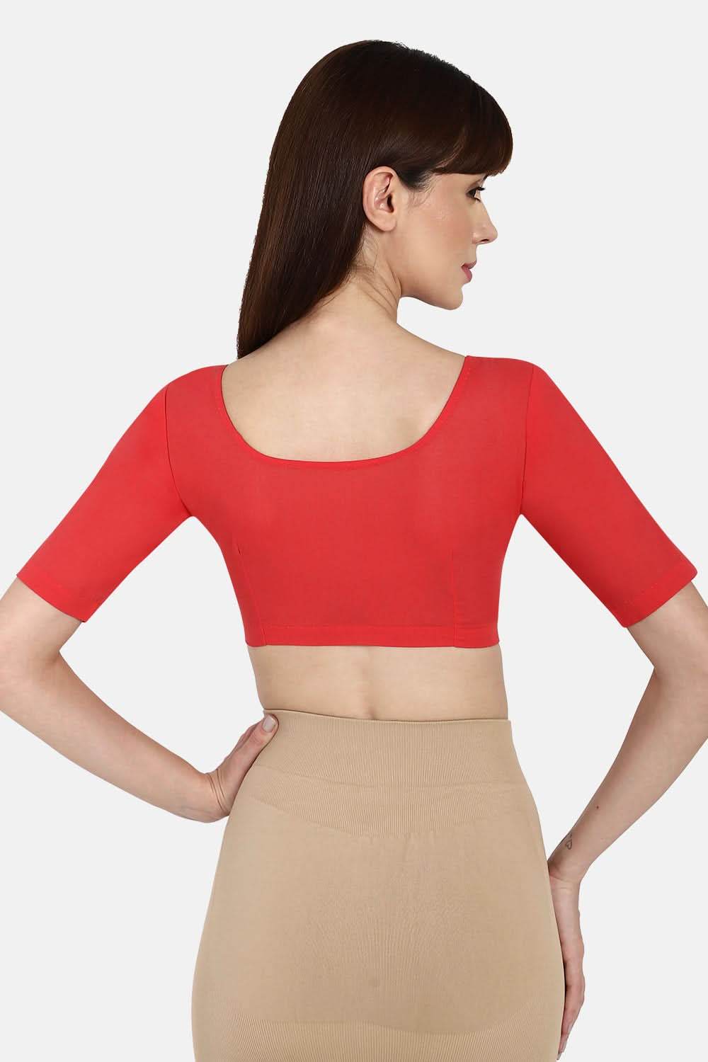 Naidu Hall Round neck long sleeve blouse - Coral - Naidu Hall Family Store