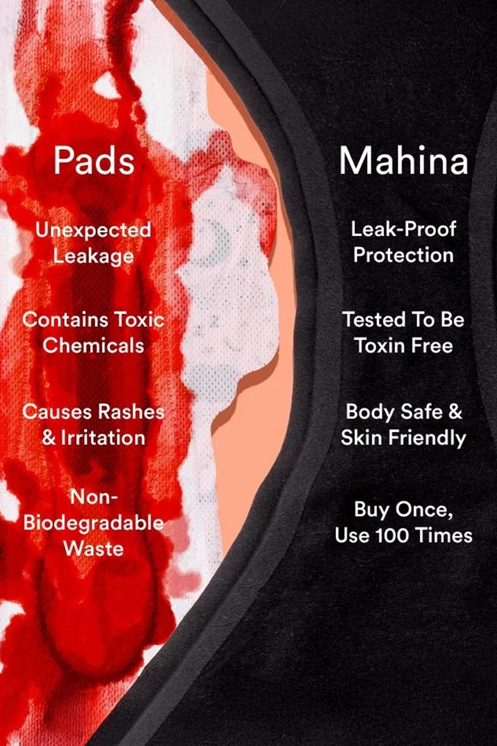 Mahina Reusable & Leak Proof Period Panty Cappuccino Modal Mid Rise Heavy Flow Pack of 1