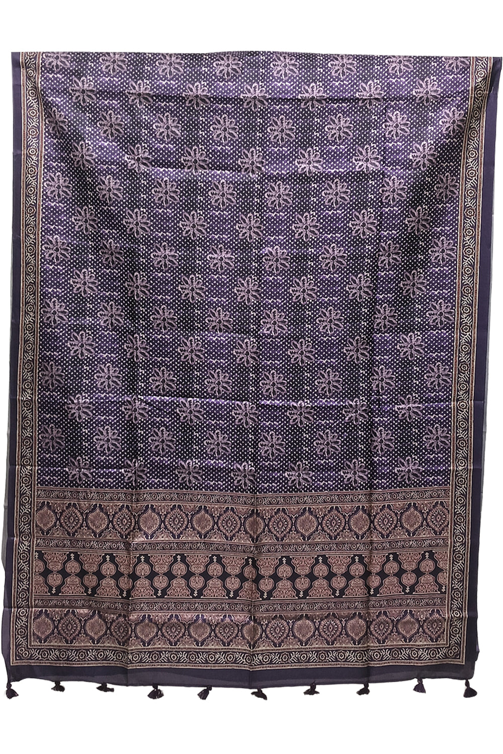 Women's Art Silk Tussar Silk Printed Saree with Blouse | Designer Ethnic Saree for Women | Festive, Wedding & Traditional Wear - Purple - 4338