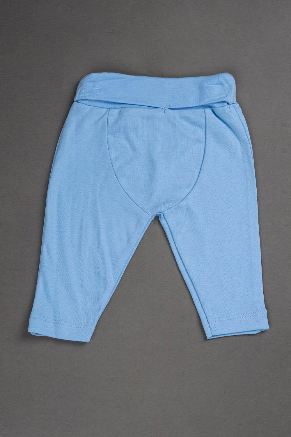 Oh Baby Cotton Interlock Knit Animal Print Infant Gift Set - Sky Blue - S204 - Naidu Hall Family Store