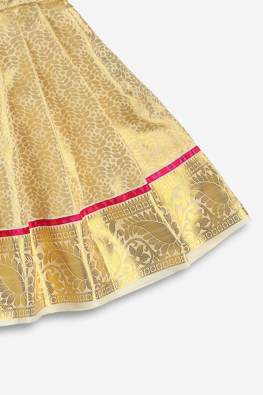 Chittythali Girls Semi Silk Ethnic Frock with Ikat Panel & Back Smocking | Shoulder Tie Traditional Festive Dress - FR63