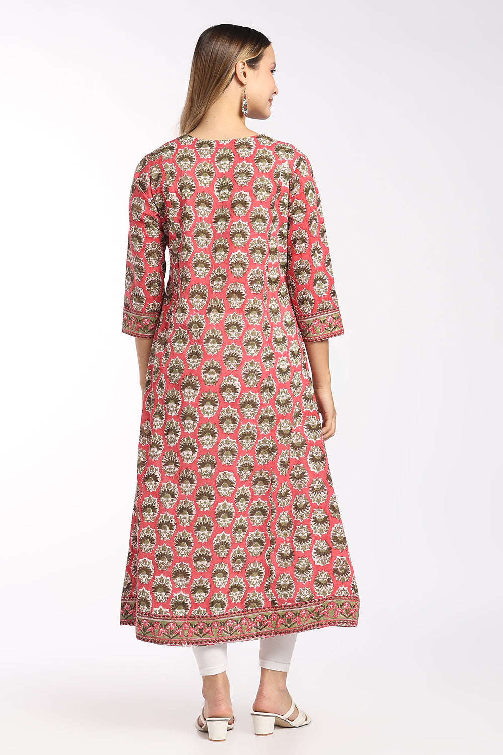 Mythri Women's Cotton Fit & Flare Kurti | Round Neck Yoke Detail Kurti for Women | Regular Fit Casual, Office & Everyday Ethnic Wear - SH29