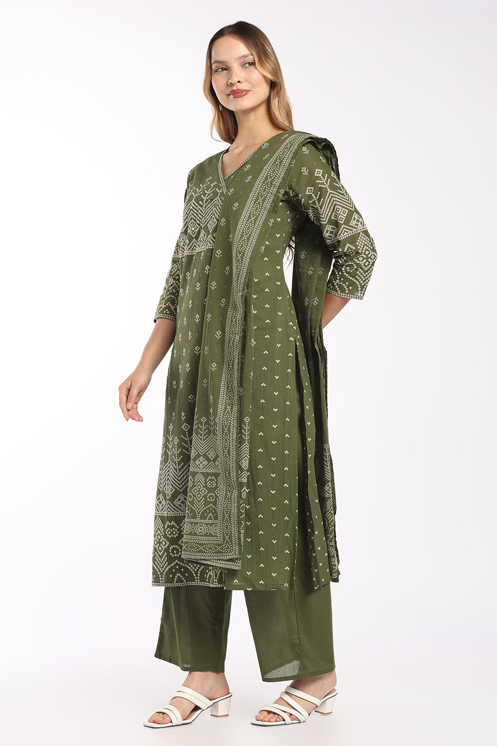 Mythri Women's Cotton Angrakha Salwar Set | Printed Angrakha Chudidar Set for Women | Regular Fit Daily, Office & Casual Ethnic Wear - AF-05