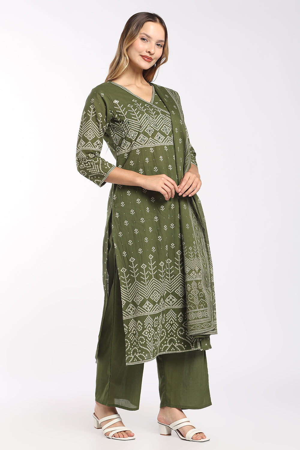 Mythri Women's Cotton Angrakha Salwar Set | Printed Angrakha Chudidar Set for Women | Regular Fit Daily, Office & Casual Ethnic Wear - AF-05