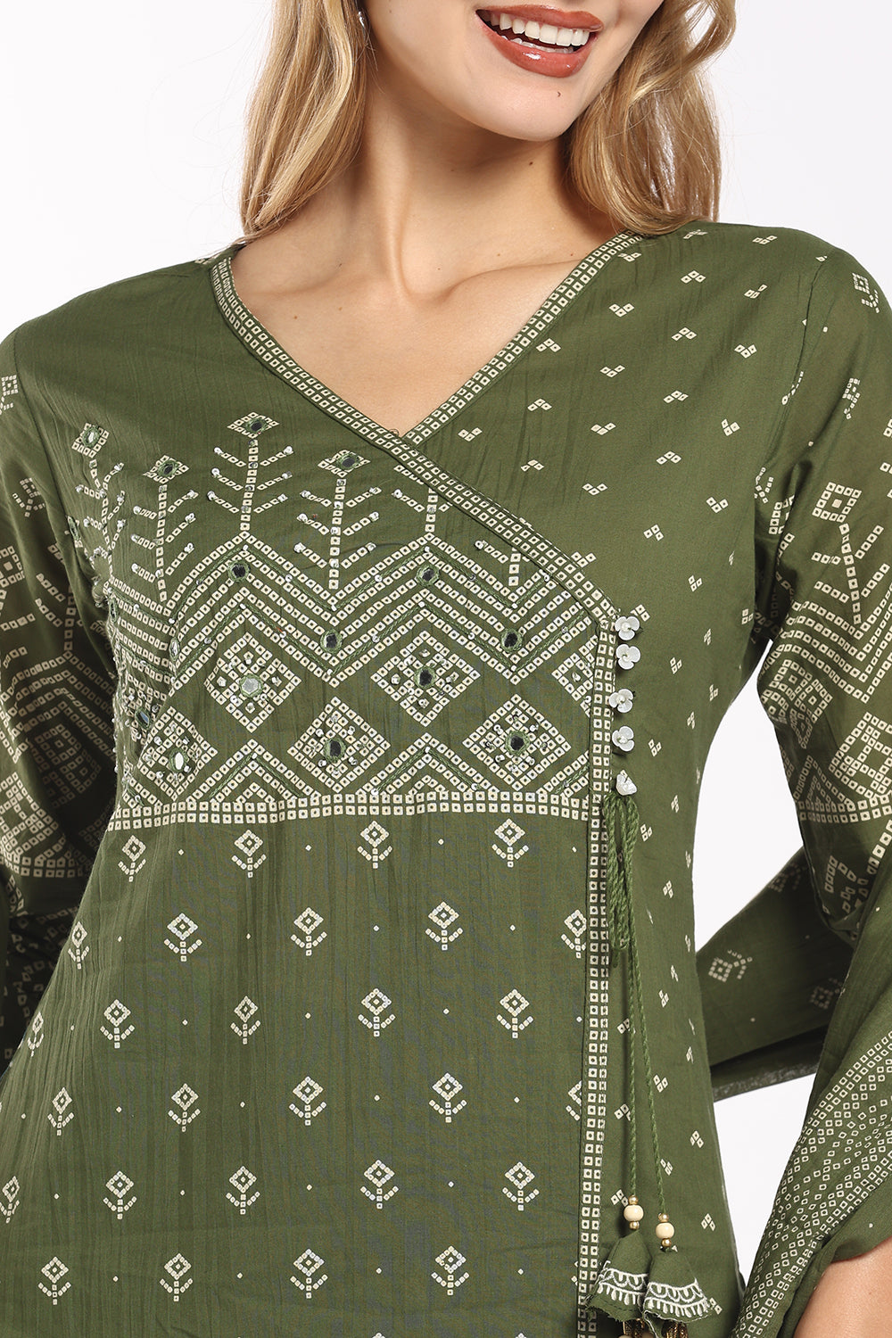 Mythri Women's Cotton Angrakha Salwar Set | Printed Angrakha Chudidar Set for Women | Regular Fit Daily, Office & Casual Ethnic Wear - AF-05