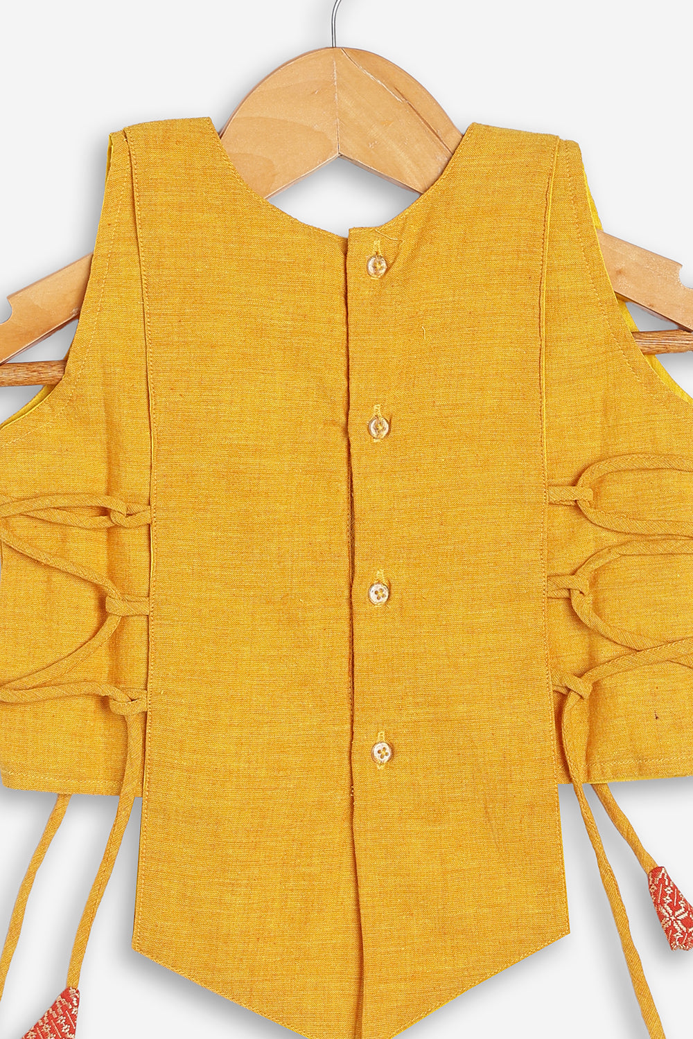 Chittythali Girls Handloom Cotton Pavadai Set | Mangalagiri Style Panelled Tie-Up Top with Knife Pleated Skirt | Traditional Ethnic Dress for Girls - PS93