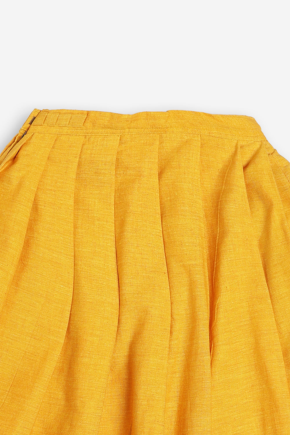 Chittythali Girls Handloom Cotton Pavadai Set | Mangalagiri Style Panelled Tie-Up Top with Knife Pleated Skirt | Traditional Ethnic Dress for Girls - PS93