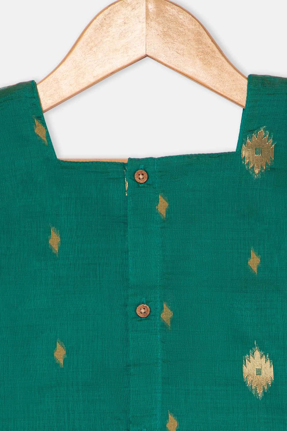 Chittythalli Traditional Girls Pavadai Set Three-Pointed Neck Blouse with Flared Skirt - Green - PS87 - Naidu Hall Family Store