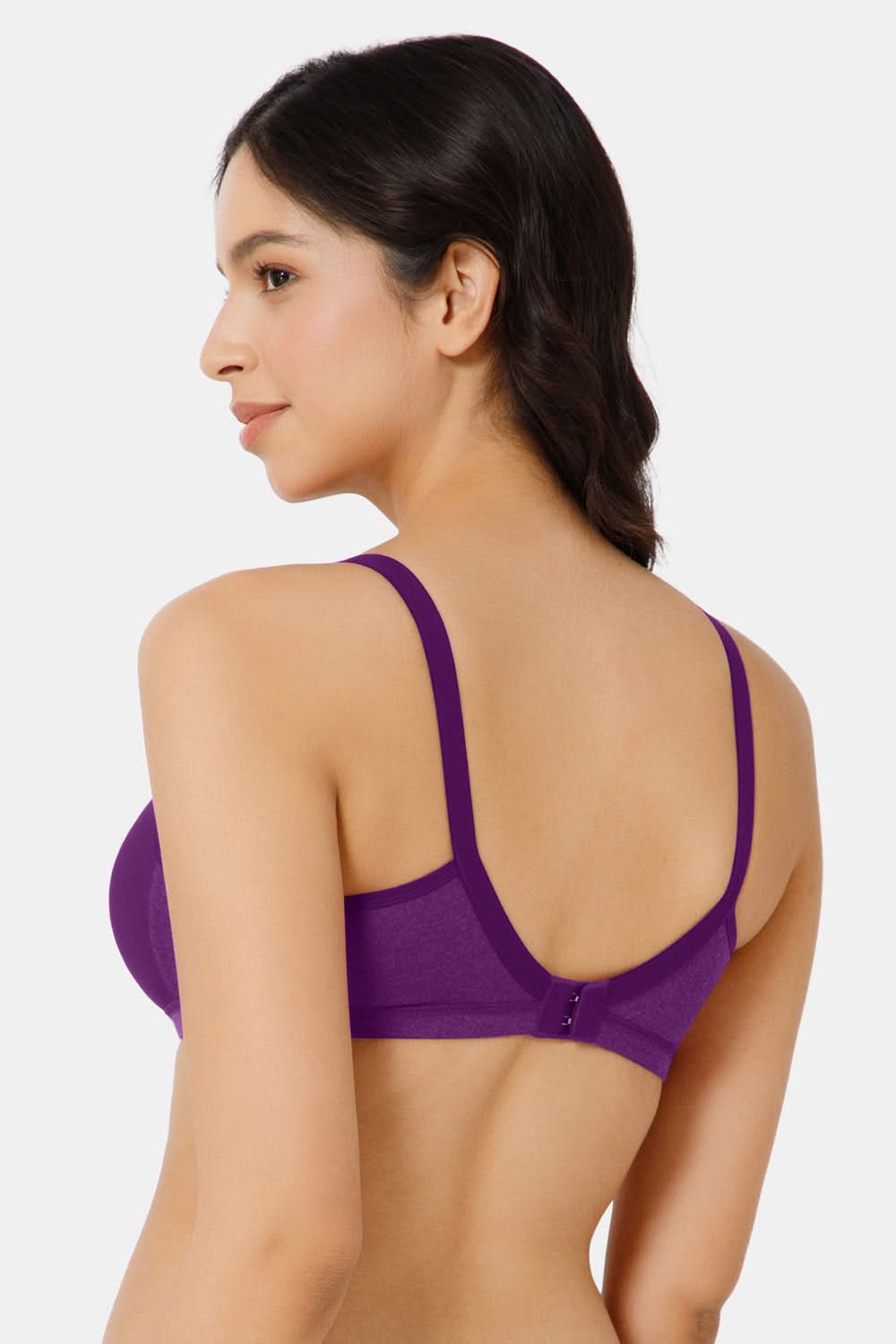 Back View of Nova T-Shirt Bra in Magic Purple Featuring Adjustable Straps for Comfort