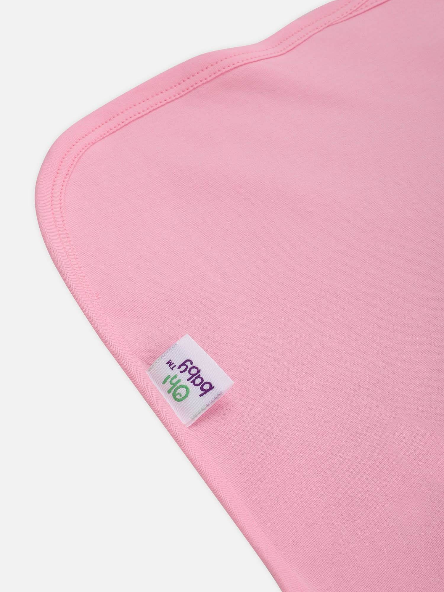 Oh Baby Plain Embroidery Carry Towel Baby Pink - Htpr - Naidu Hall Family Store
