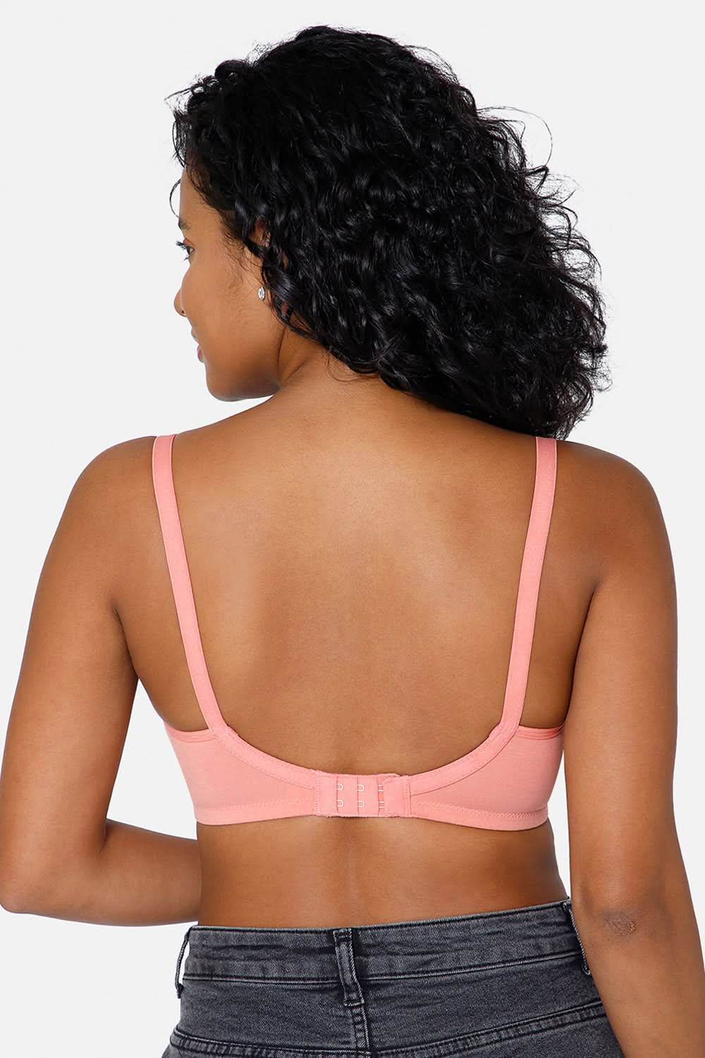 Full Coverage Non-Padded Non-Wired Intimacy T-Shirt Saree Bra - ES02 - Peach - Naidu Hall Family Store