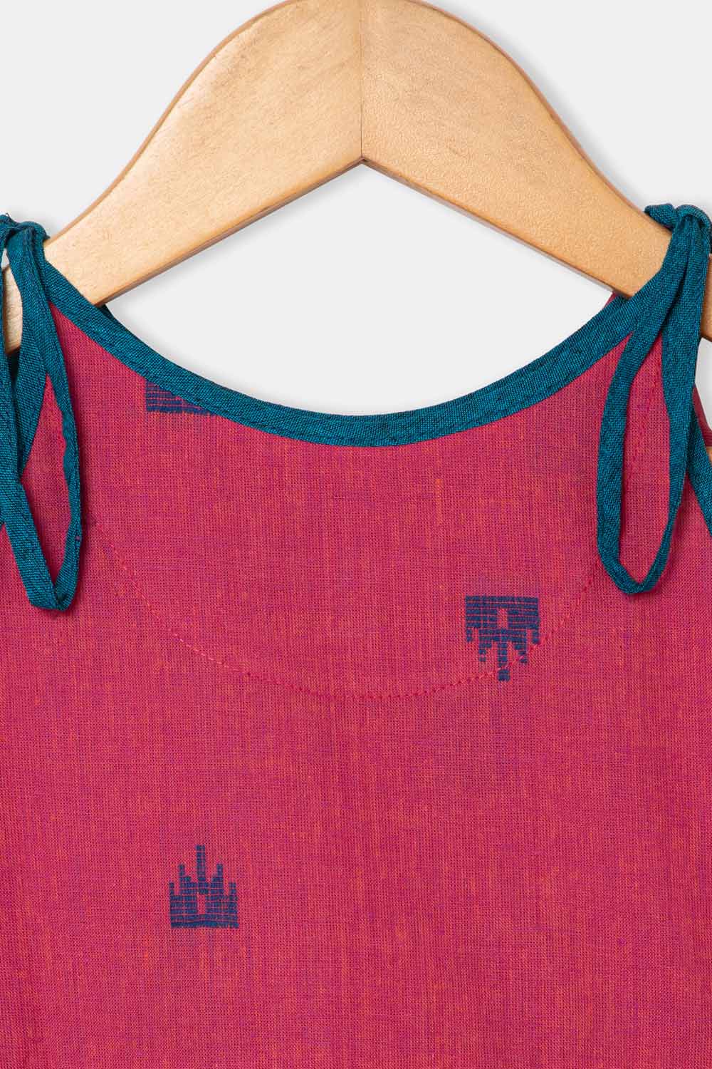 Chittythalli Girls Ethnic Layered Frock with Ruffles & Tassels – Handloom Butta Dress - Purple - FR24