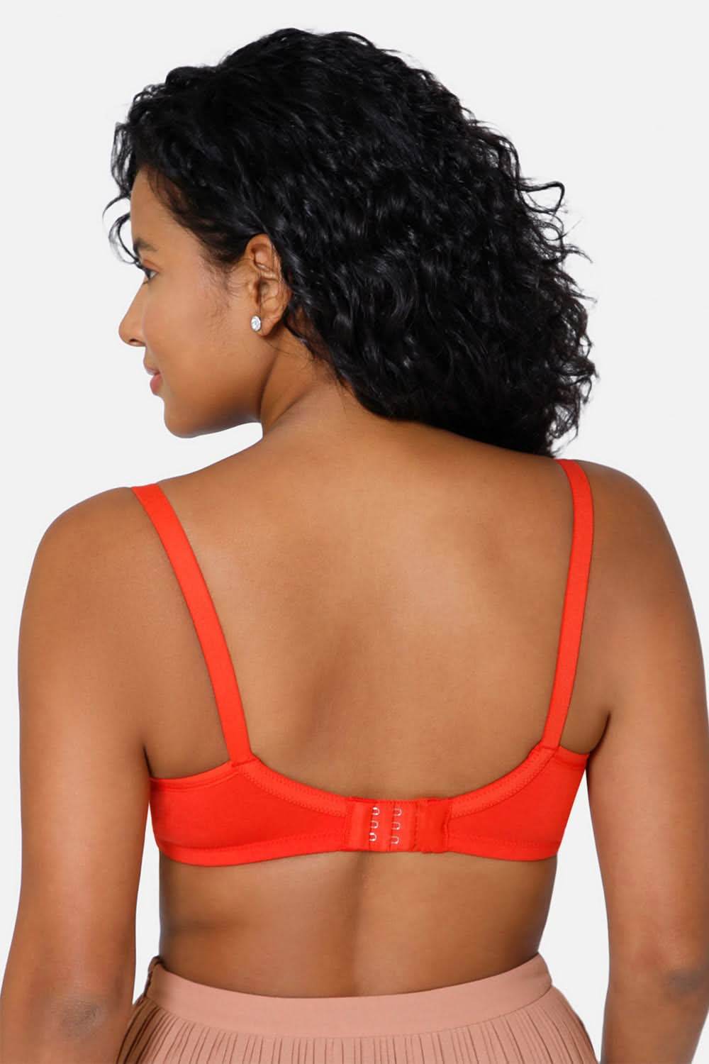 Everyday Full Coverage Non-Padded Intimacy T-Shirt Saree Bra - Fiery Red - DEFC - Naidu Hall Family Store