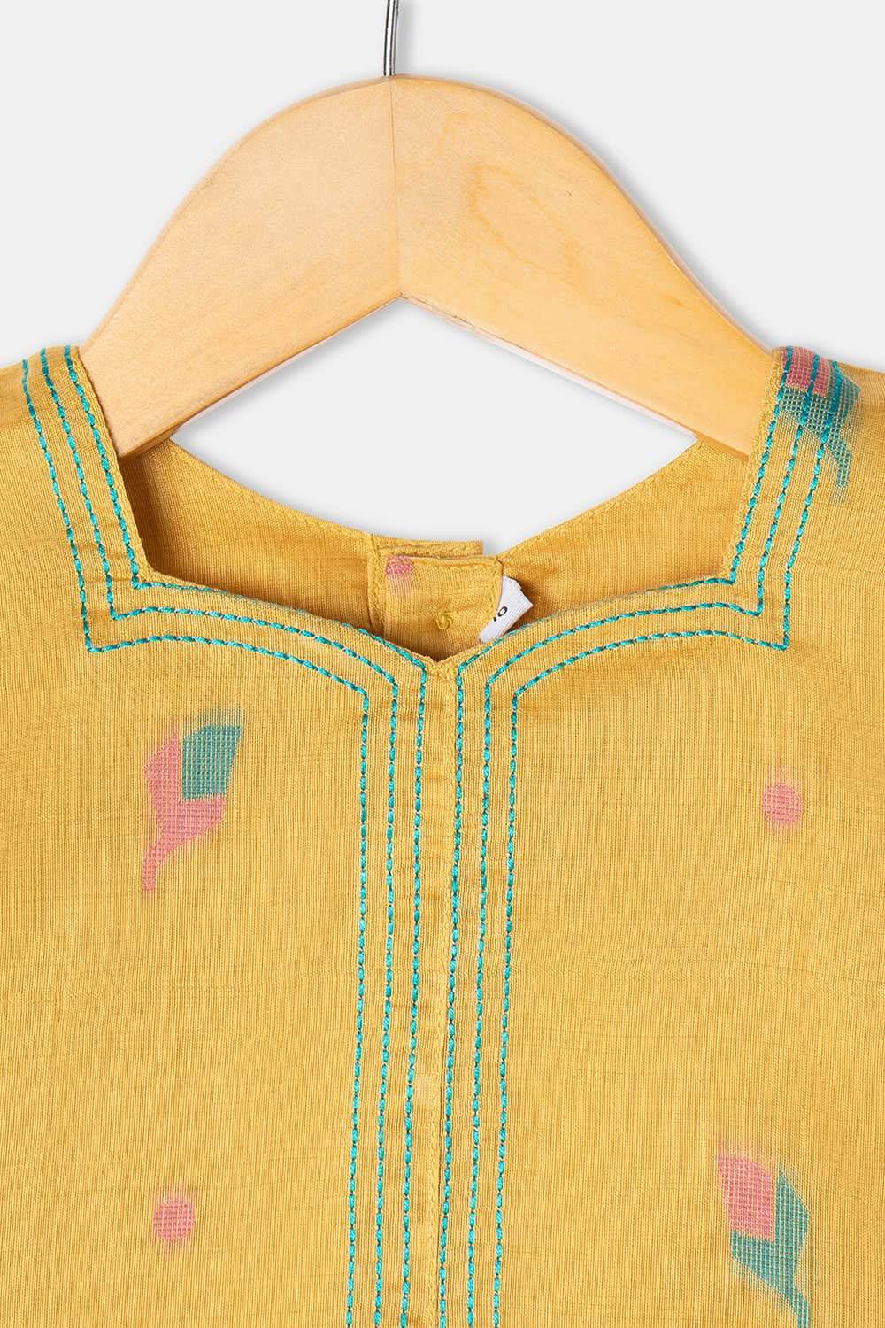 Chittythalli Girls Pavadai Set Cotton Blend with Sweetheart Neckline & Box Pleat Skirt - PS75 - Naidu Hall Family Store