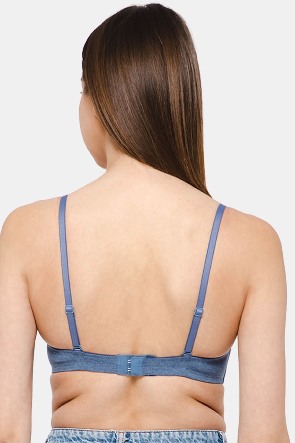 Intimacy Low Coverage Non - Wired Everyday T-shirt Padded Bra - Blue Milange