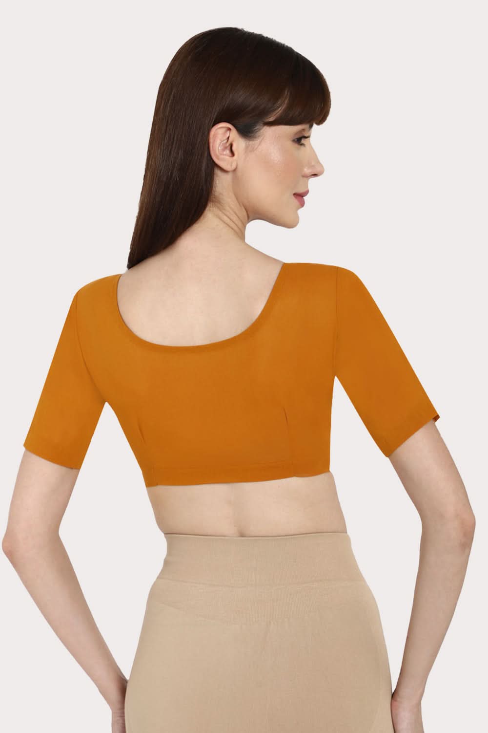 Naidu Hall Round neck long sleeve blouse - Mustard