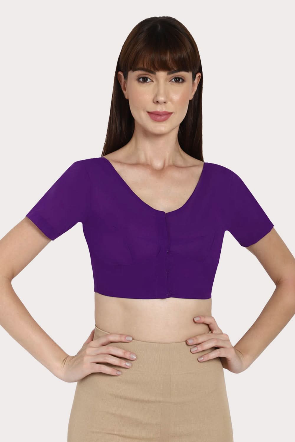 Naidu Hall Round neck short sleeve blouse - Indigo