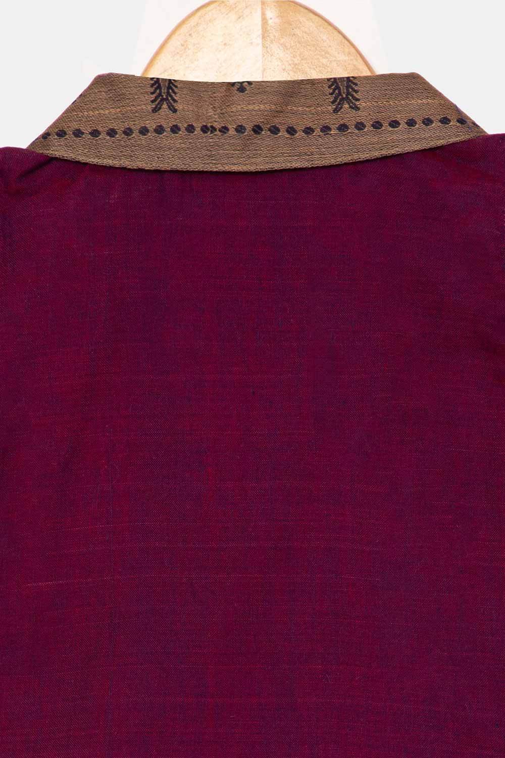 Chittythalli Girls Ethnic Pavadai Set – Hand Embroidered Fish Blouse with Box Pleated Skirt & Tassels - Purple - PS86 - Naidu Hall Family Store