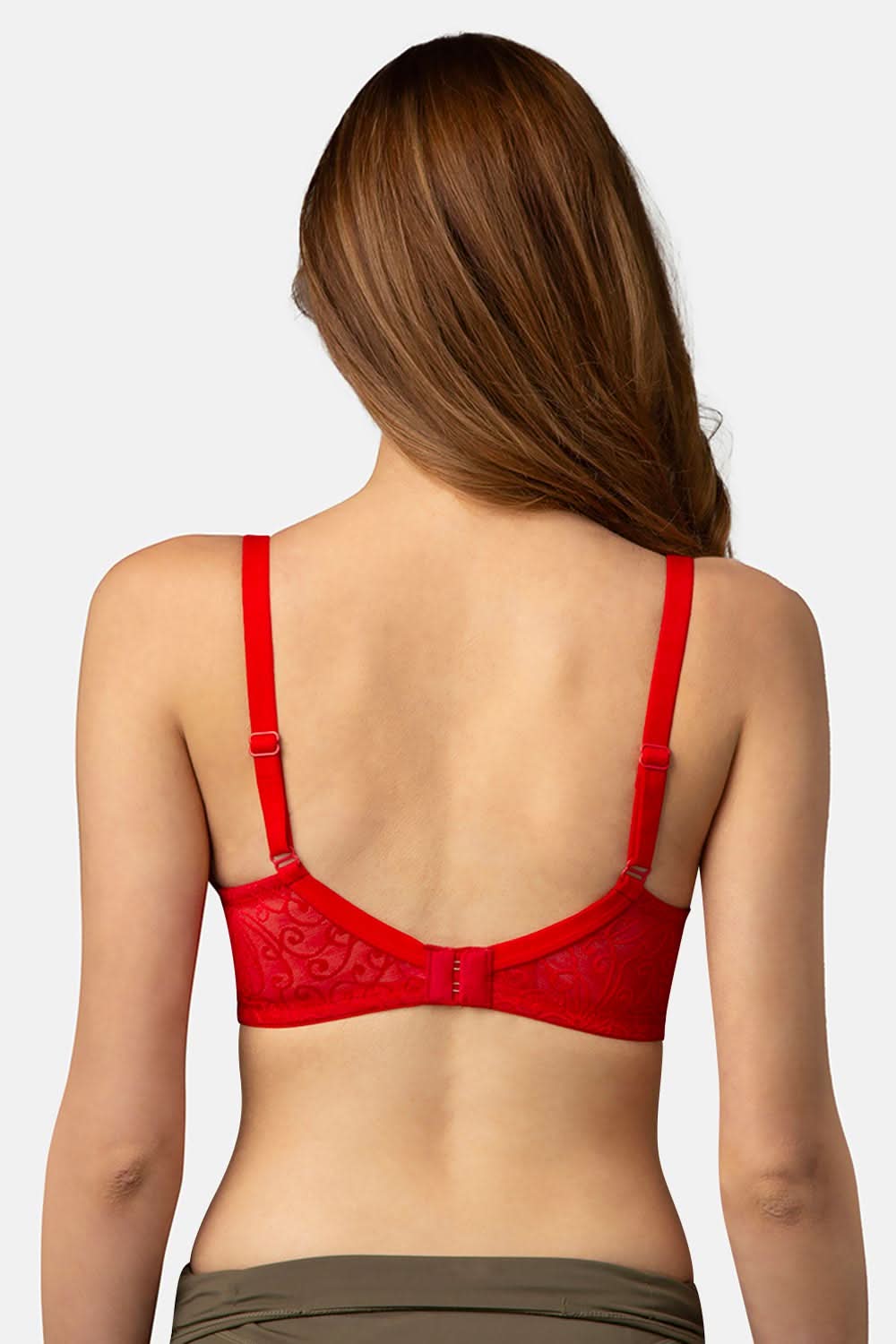 Intimacy Regular Non wired Padded Seamless Trendy Bra - Dark Red - DU01