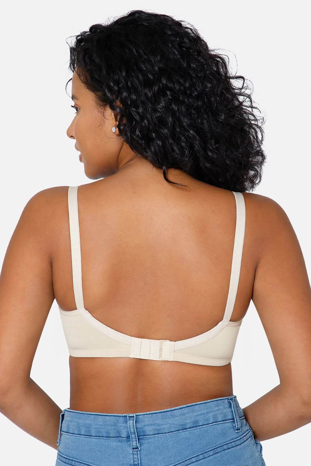 Full Coverage Non-Padded Non-Wired Intimacy T-Shirt Saree Bra - ES02 - Beige - Naidu Hall Family Store