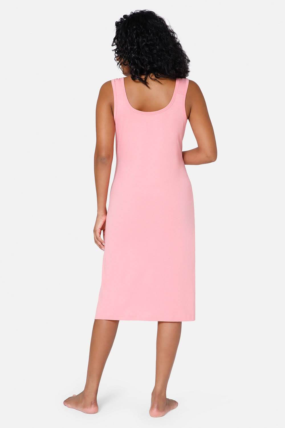 Intimacy Full Coverage Knee-Length Cotton Night Slip | Lightweight & Summer-Friendly Nightwear - Naidu Hall Family Store