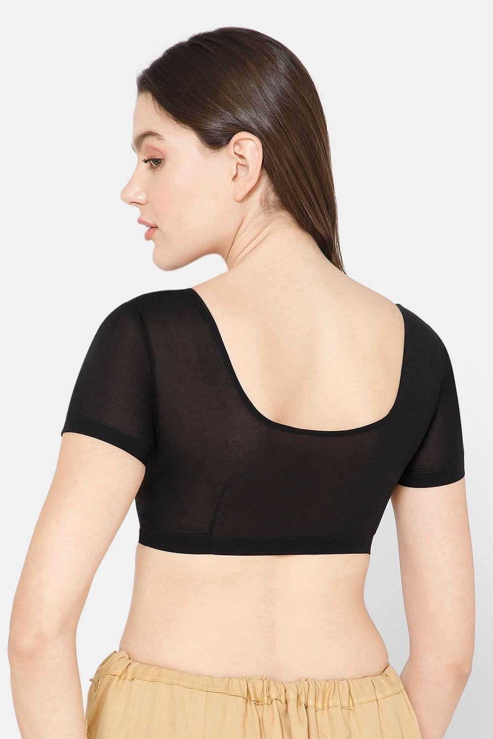 Naidu Hall Round neck short sleeve blouse - Black - Naidu Hall Family Store
