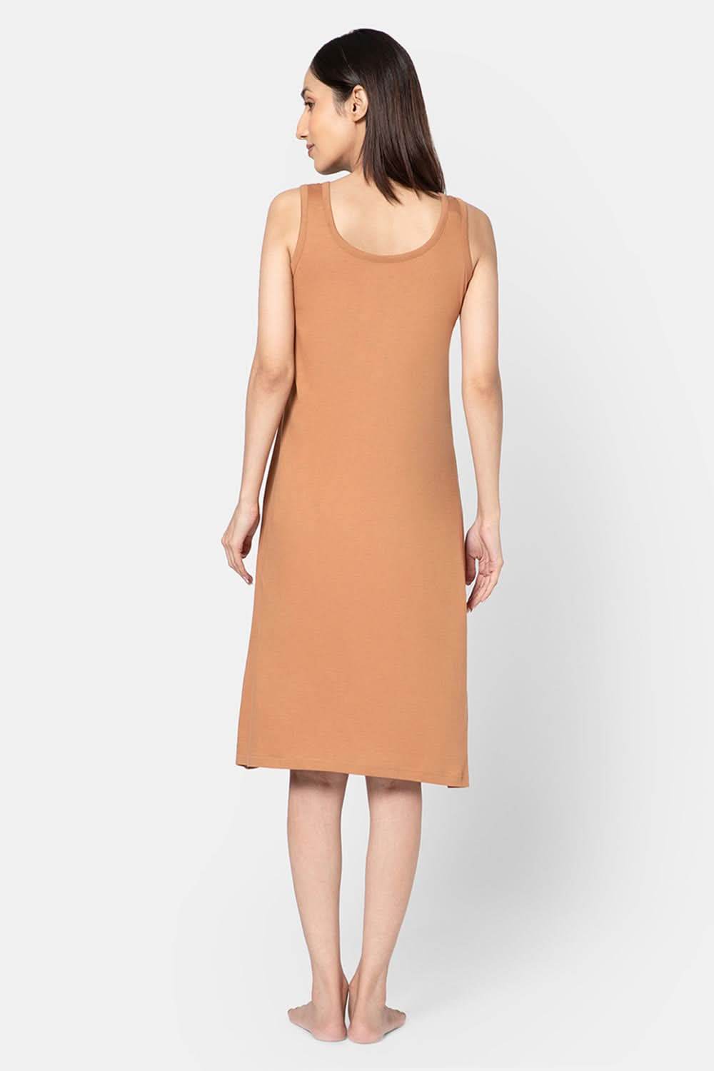 Intimacy Full Coverage Knee-Length Cotton Night Slip | Lightweight & Summer-Friendly Nightwear - Naidu Hall Family Store