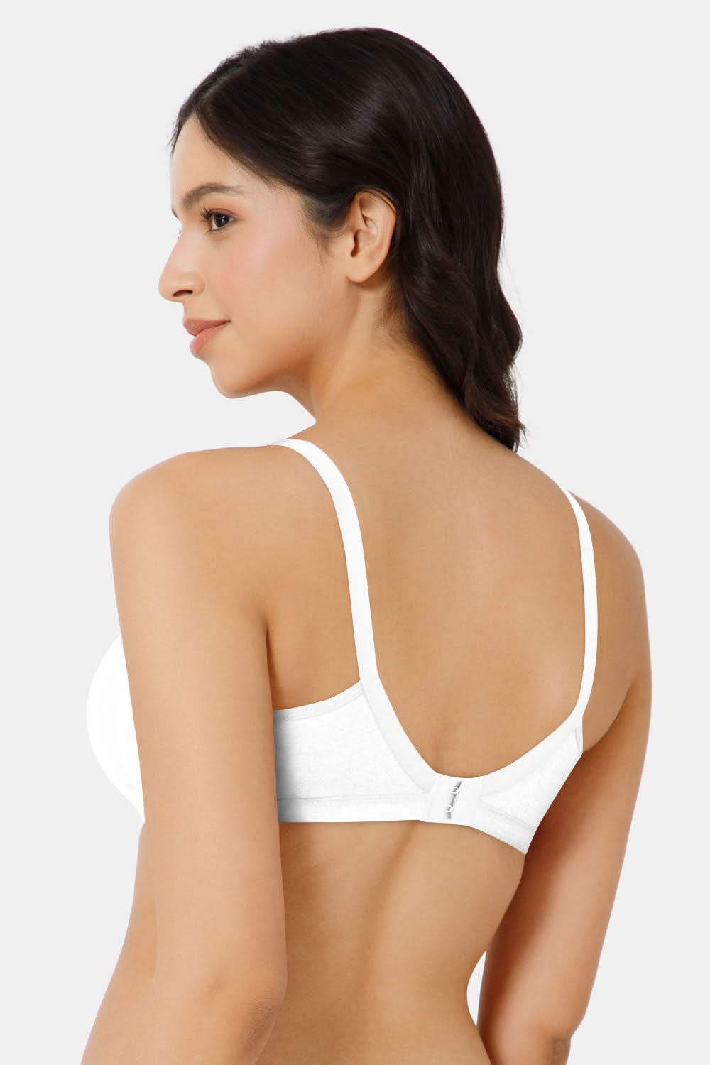 Back View of White Nova T-Shirt Bra Designed with Adjustable Straps for Comfort