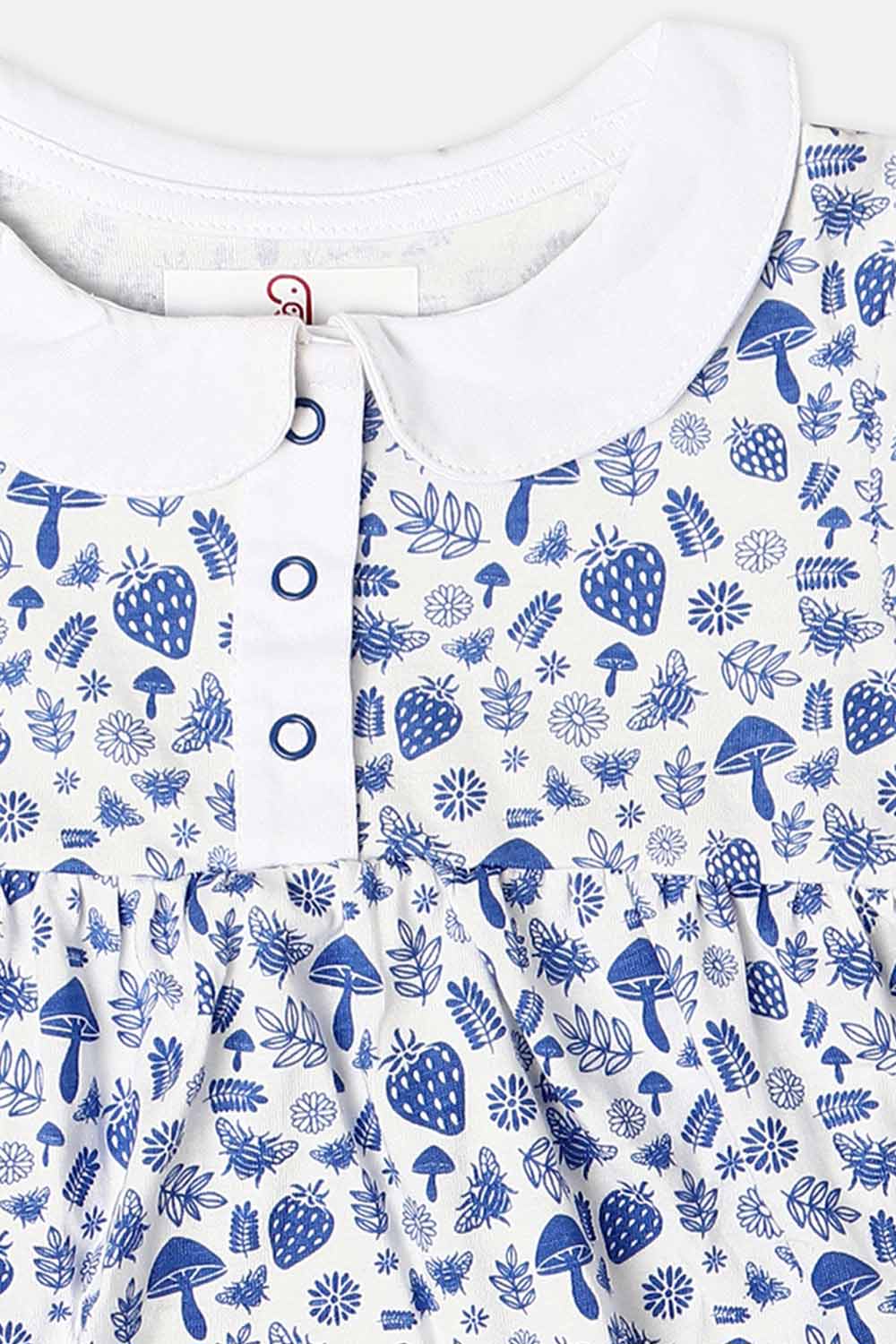 Oh Baby Frock Knitted Front Open Blue-Dr07