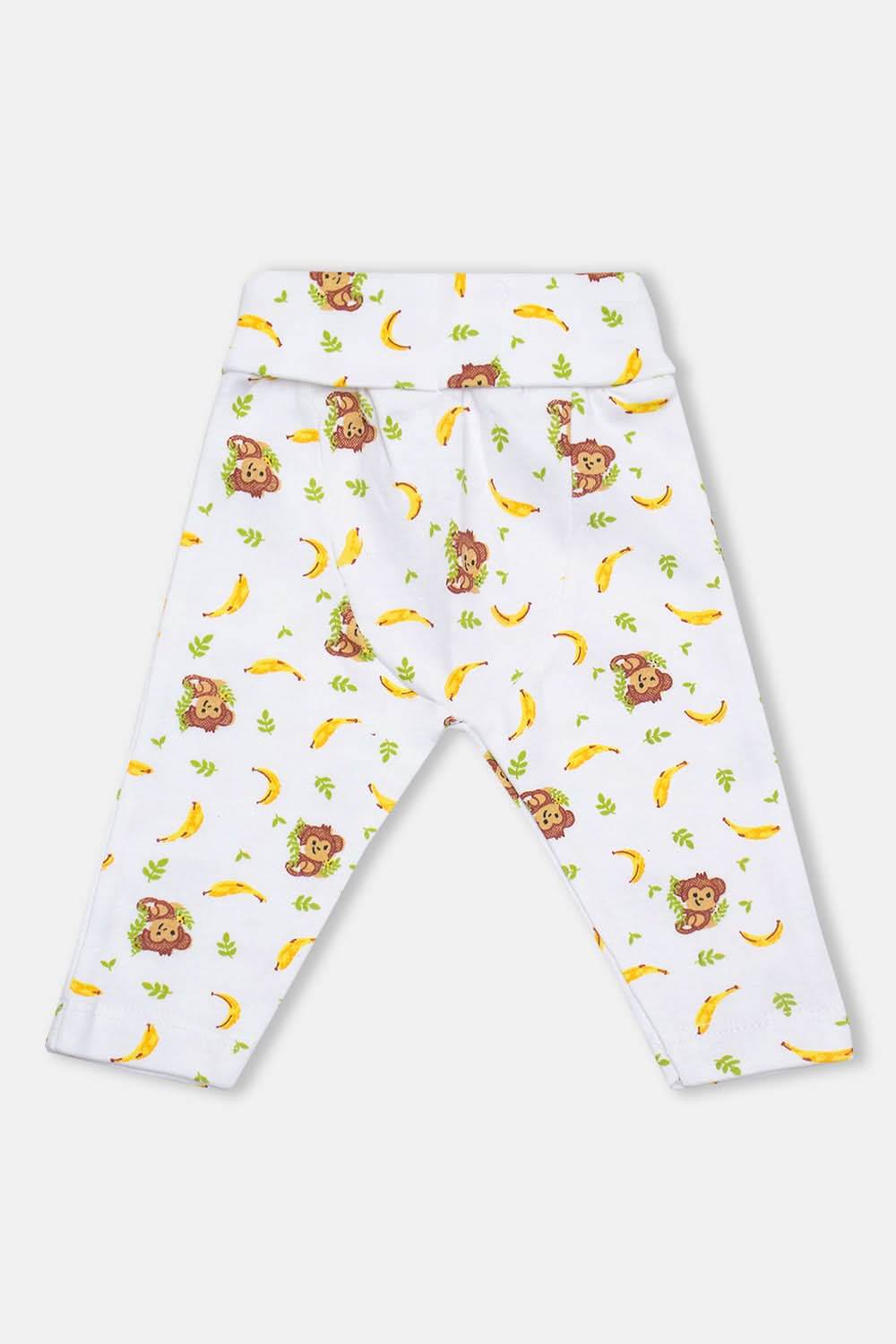 Oh Baby Cotton Interlock Knit Animal Print Pant Pack Of - 2 - Yellow & Assorted - Tr03 - Naidu Hall Family Store