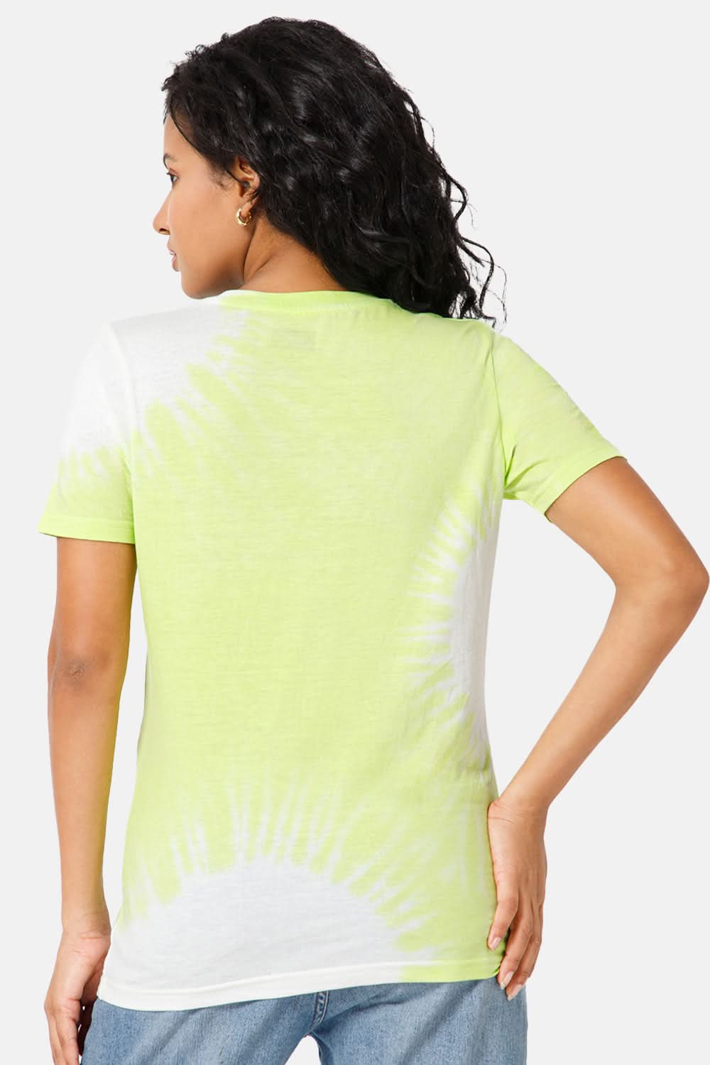 Jusperf Women Half Sleeve V-Neck T-shirt - Green - SD11