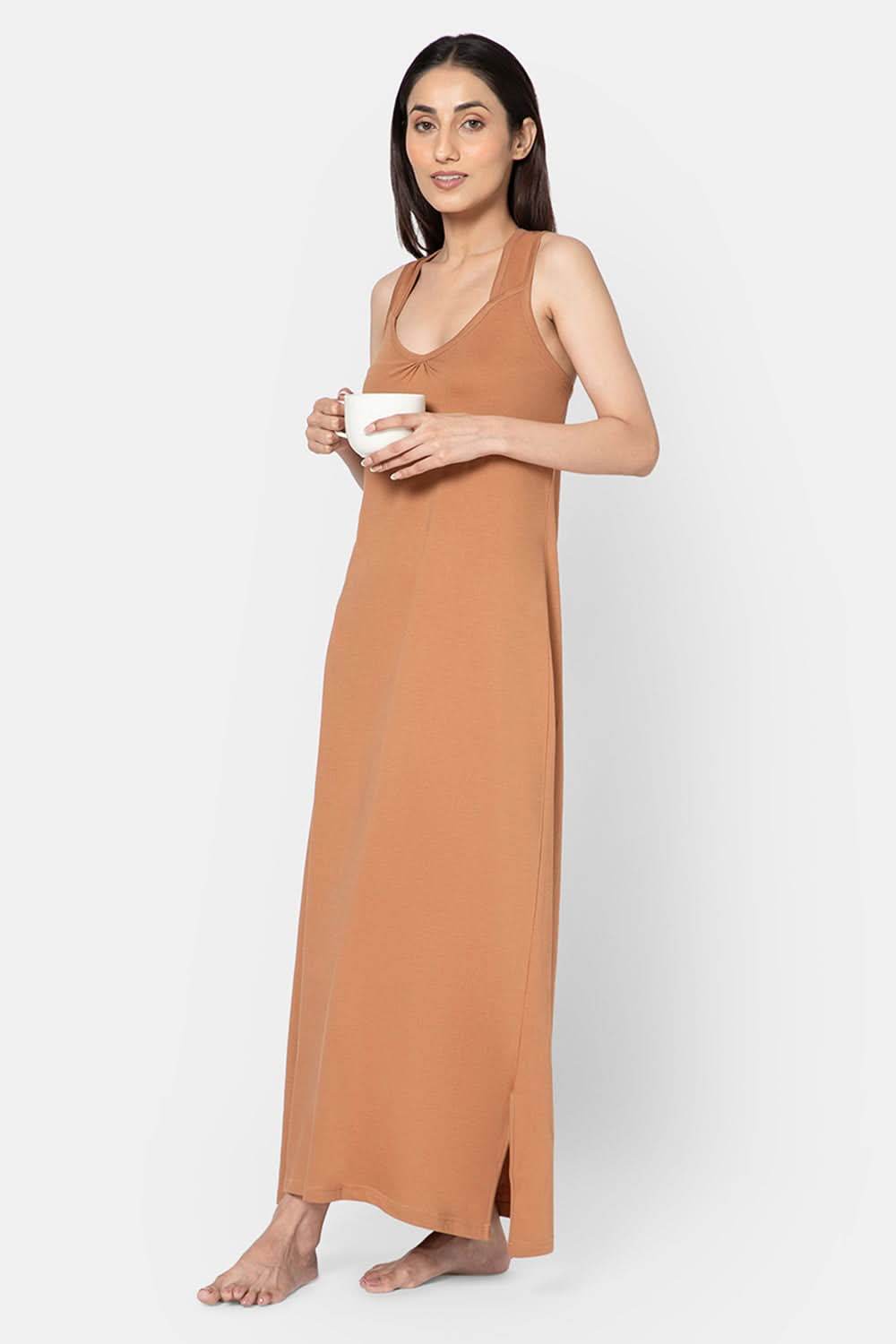 Intimacy Sleeveless Full-Length Night Slip | Ultra-Soft Cotton Comfort for All Seasons - Naidu Hall Family Store