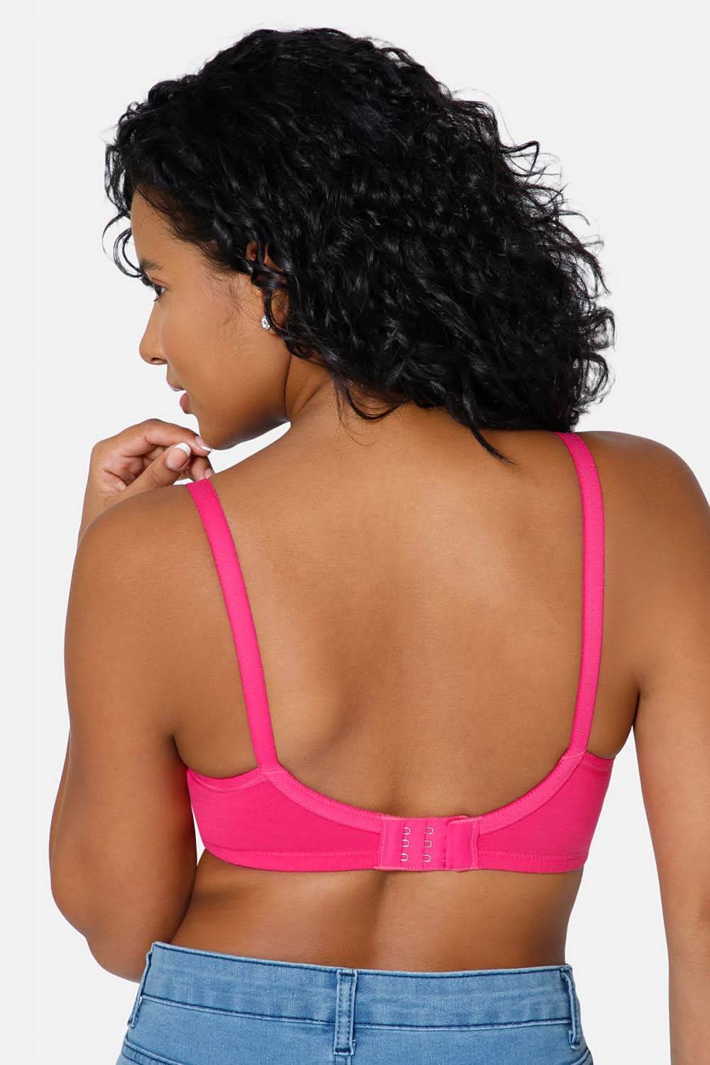 Everyday Full Coverage Non-Padded Intimacy T-Shirt Saree Bra - Fuchsia - DEFC - Naidu Hall Family Store
