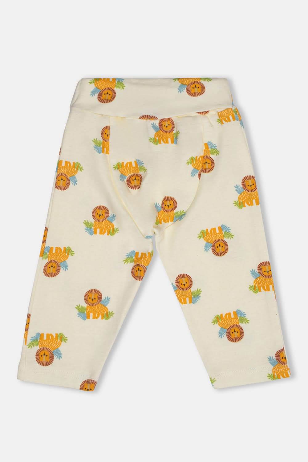 Oh Baby Cotton Interlock Knit Animal Print Pant Pack Of - 2 - Blue & Assorted - Tr02 - Naidu Hall Family Store