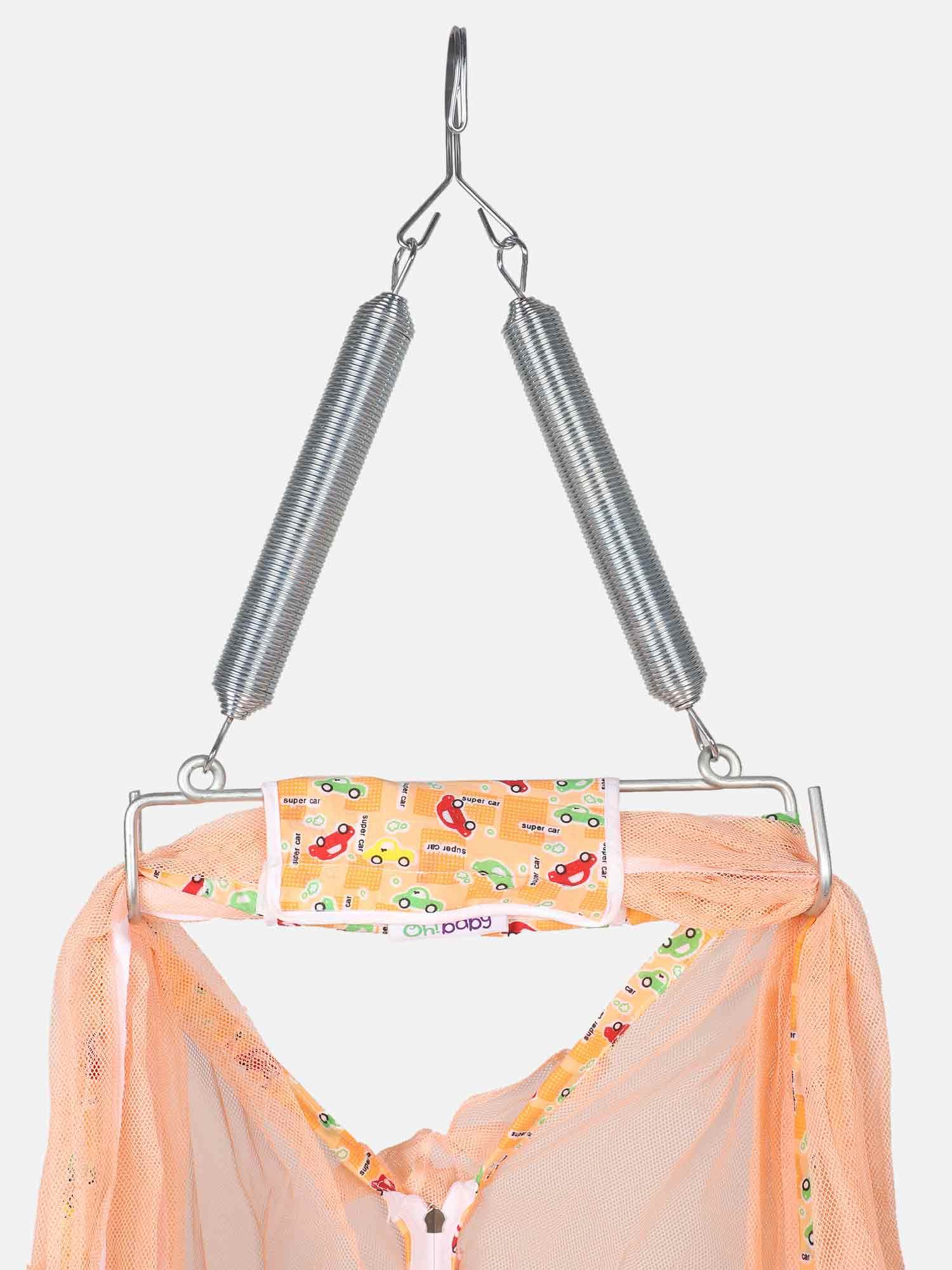 Oh Baby Printed Thuli Mosquito Net Cotton Bed - Orange - Naidu Hall Family Store