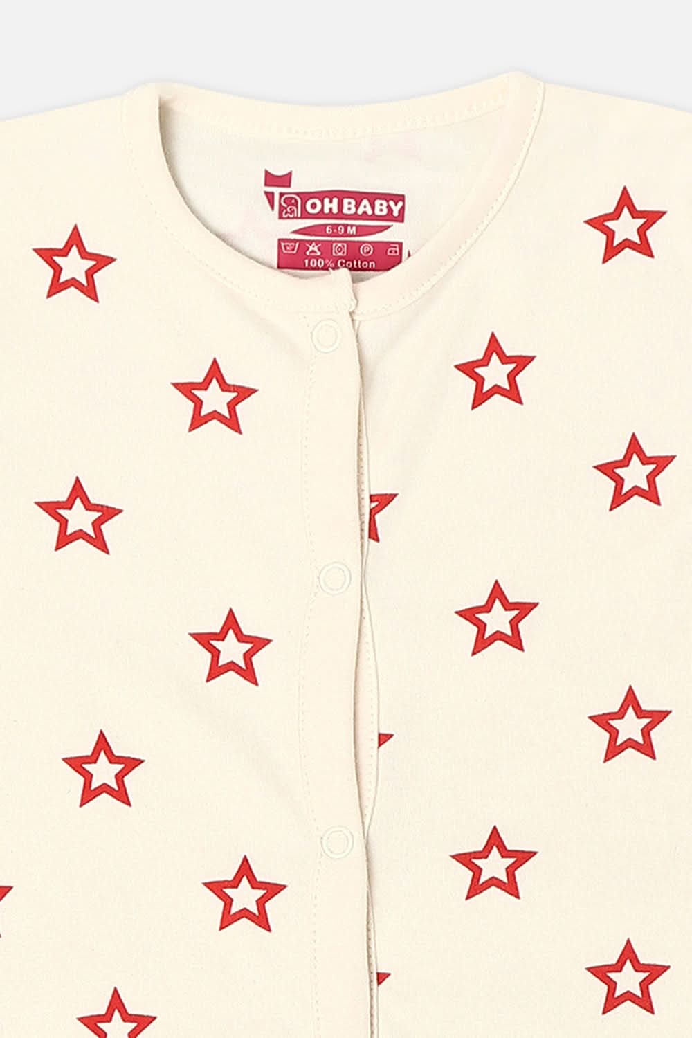 Oh Baby Body Suit Front Open White-B203