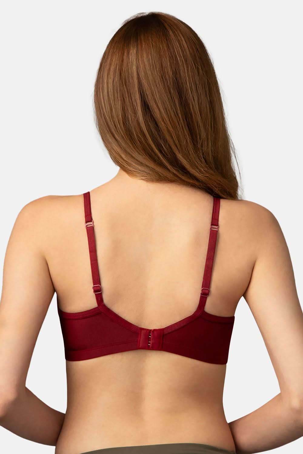 Intimacy Regular Non wired Padded Seamless Trendy Bra - Cabernet - SF02